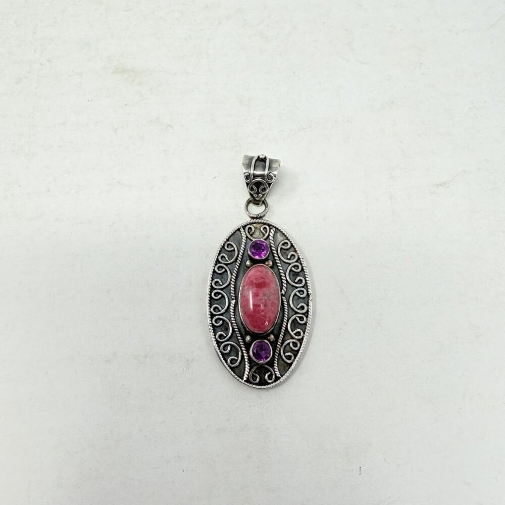 Shop LC Artisan Crafted Norwegian Thulite/Orissa Rhodolite Garnet Pendant 5287